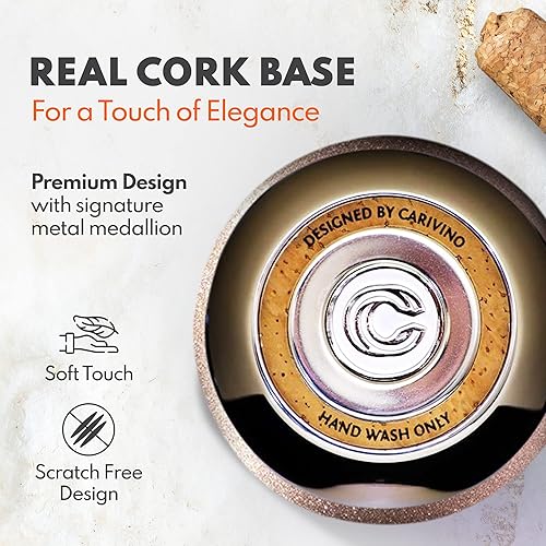 Miniatura 4 de Vaso de vino de lujo con interior de cerámica, base de corcho genuino y tapa Tritan, acero inoxidable avanzado aislado al vacío con revestimiento de