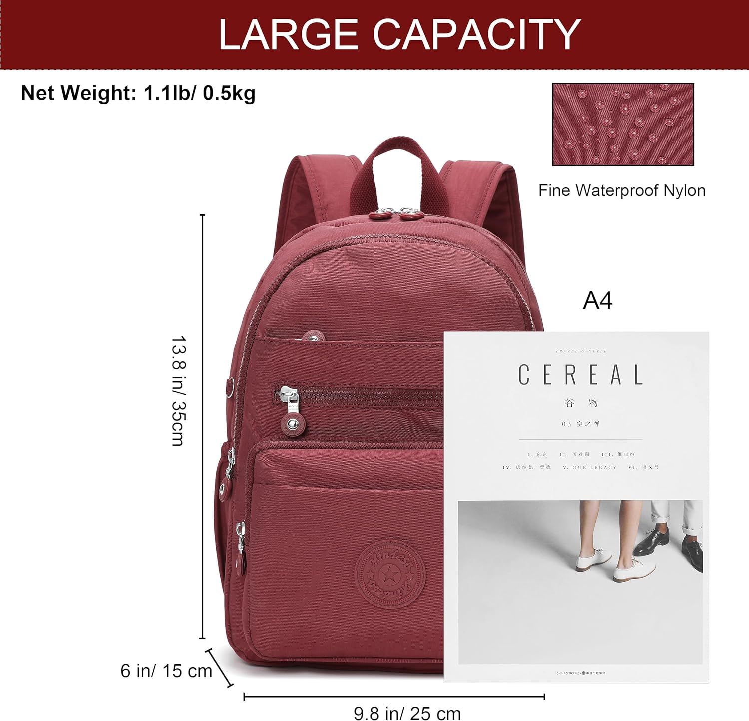 Hiking Waterproof 13" Laptop Backpack Purse for Women and Men,Travel Backpack - Image 3