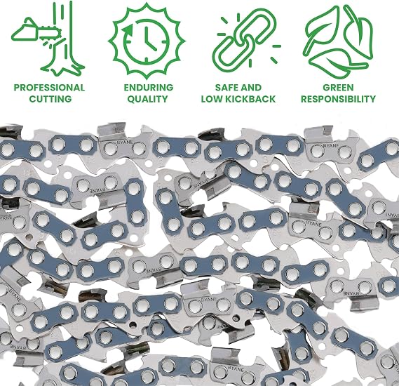 BYANE 12 Inch Chainsaw Chain 3/8 LP Pitch .050 Gauge 45 Drive Links