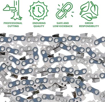 BYANE 12 Inch Chainsaw Chain 3/8 LP Pitch .050 Gauge 45 Drive Links