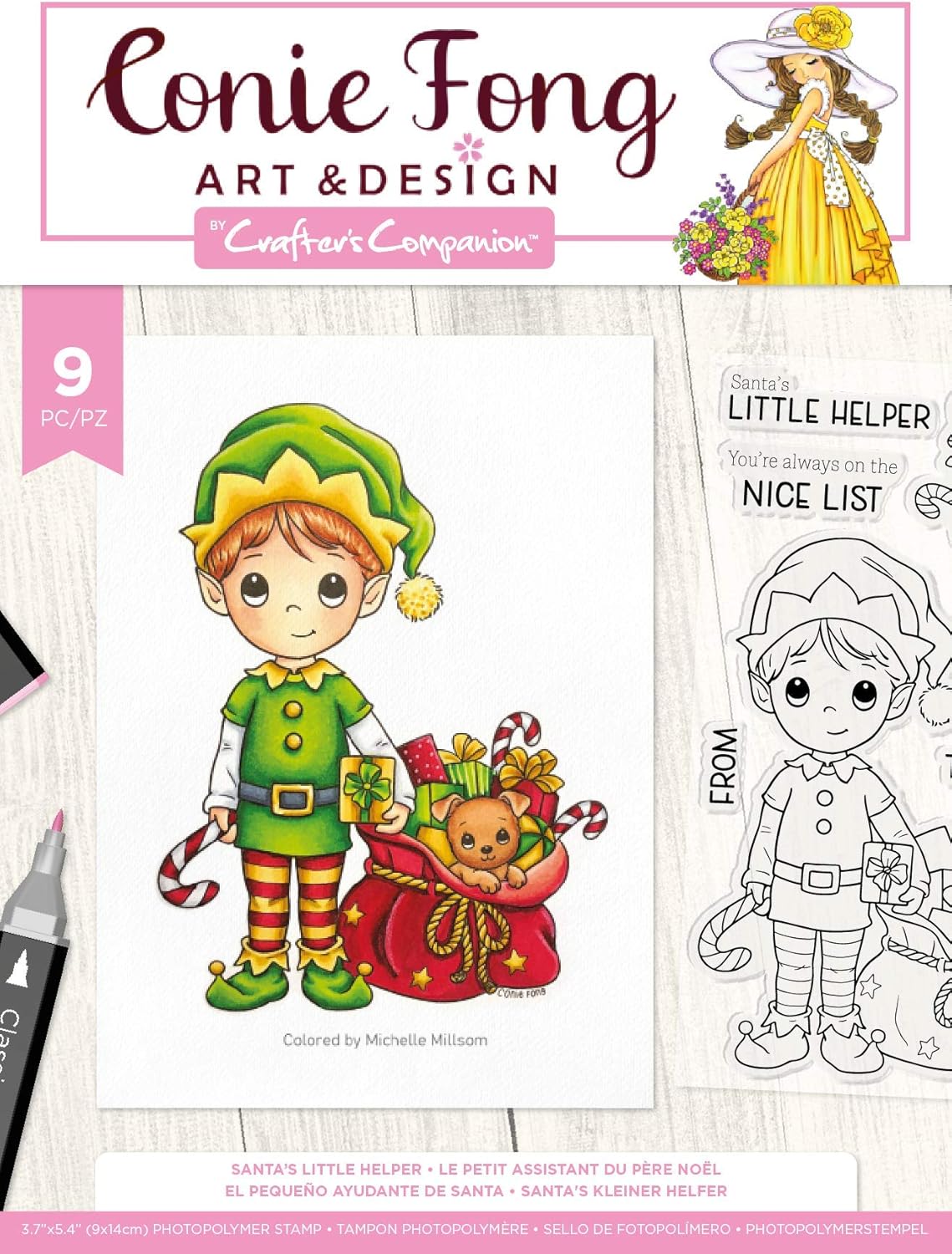 CF-STP-SANLH フォトポリマースタンプ サンタのリトルヘルパー 透明