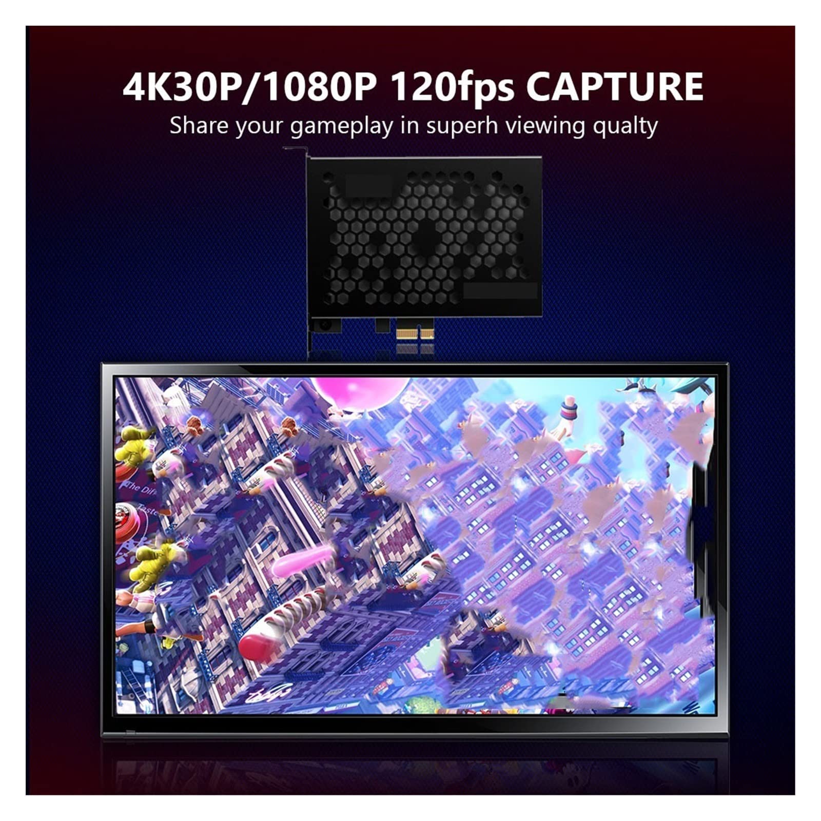 Tarjeta de Captura de vídeo Tarjeta de Captura de Video PCI-E 4K30P / 1080P120 Registro de Juegos y transmisión en Vivo, módulo de Control de Video de PC