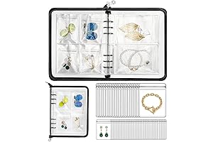 Uross 84-Grid Transparent Jewelry Storage Book Organizer for Safe Keeping Travel and Display
