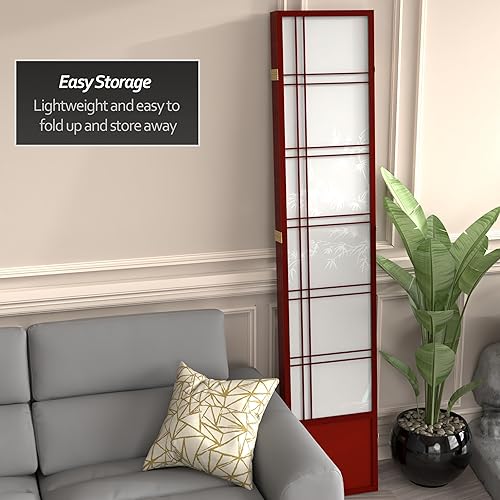 Miniatura 30 de Oriental Furniture - Pantalla Shoji para árbol de bambú de 7 pies de alto, color miel, 6 paneles Miel,Natural,Negro