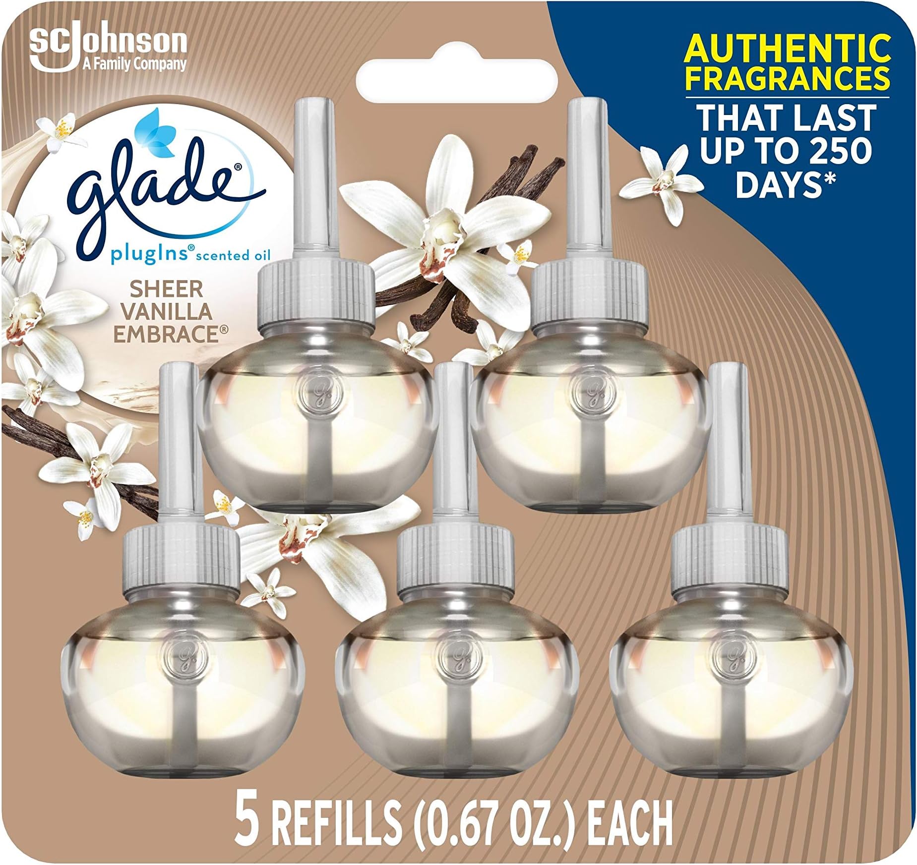 [glade/grade] Plug-in Oil Refill (Pack of 5) Sheer Vanilla Embrace Glade Plugins Scented Oil Sheer Vanilla Embrace 5 refills 3.35floz (3.5 fl oz) [Parallel import goods]