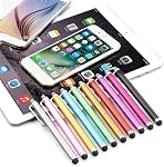 KUNOVA (TM) Ensemble de 10 Stylets Capacitatifs Arc-en-Ciel pour Tablettes Écran Tactile iPad 4 5 Air Xoom Galaxy HDX Smartphones