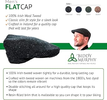 Biddy Murphy Donegal Tweed Newsboy Flat Cap - Made in Ireland