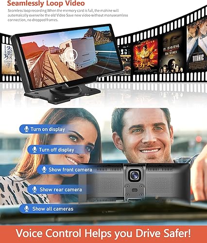 Miniatura 6 de Rimoody - Radio portátil para automóvil con Android Auto, pantalla táctil HD de 9.3 pulgadas, receptor estéreo portátil para automóvil con Siri