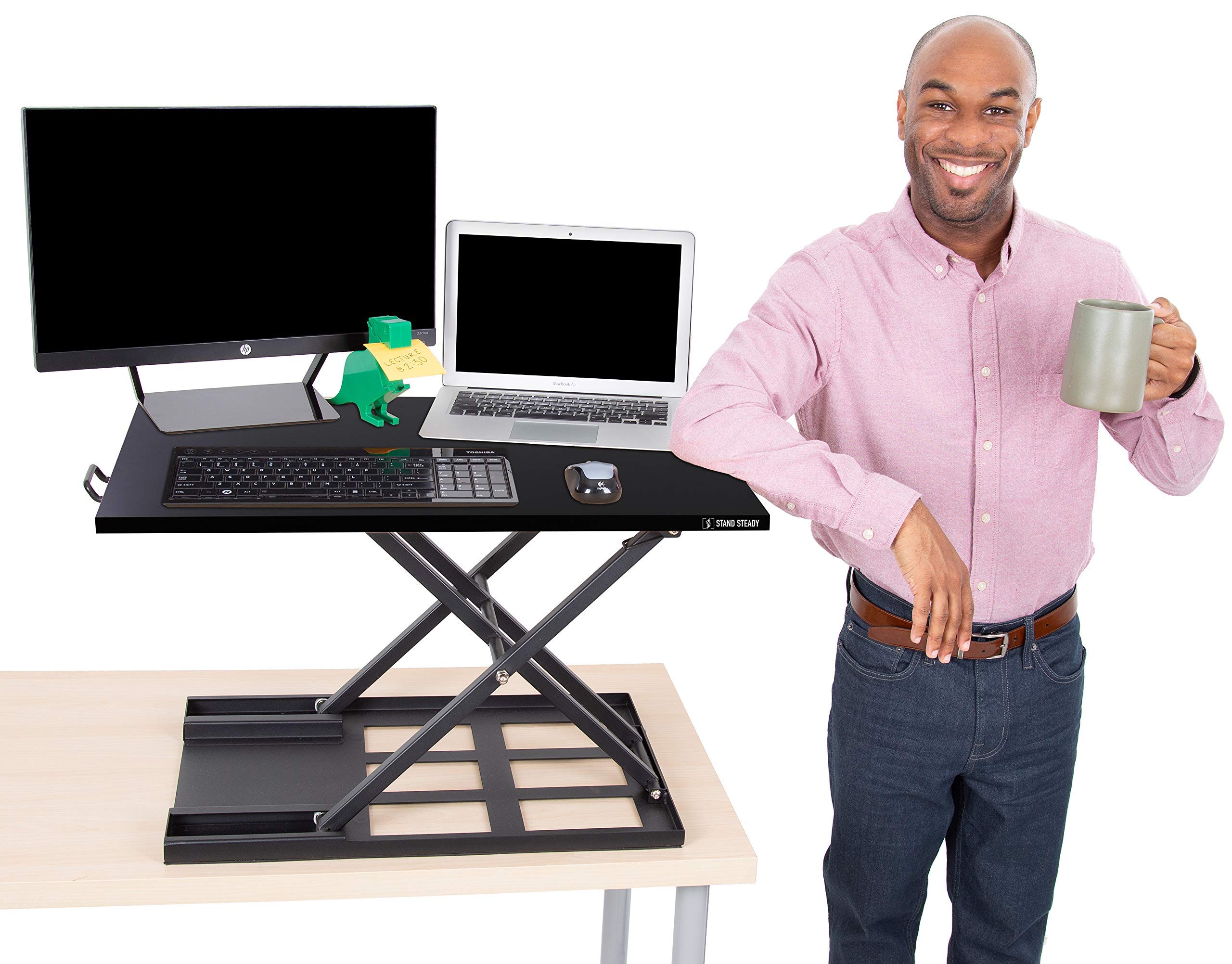 Stand Steady XElite Pro Standing Desk Converter Instantly Convert