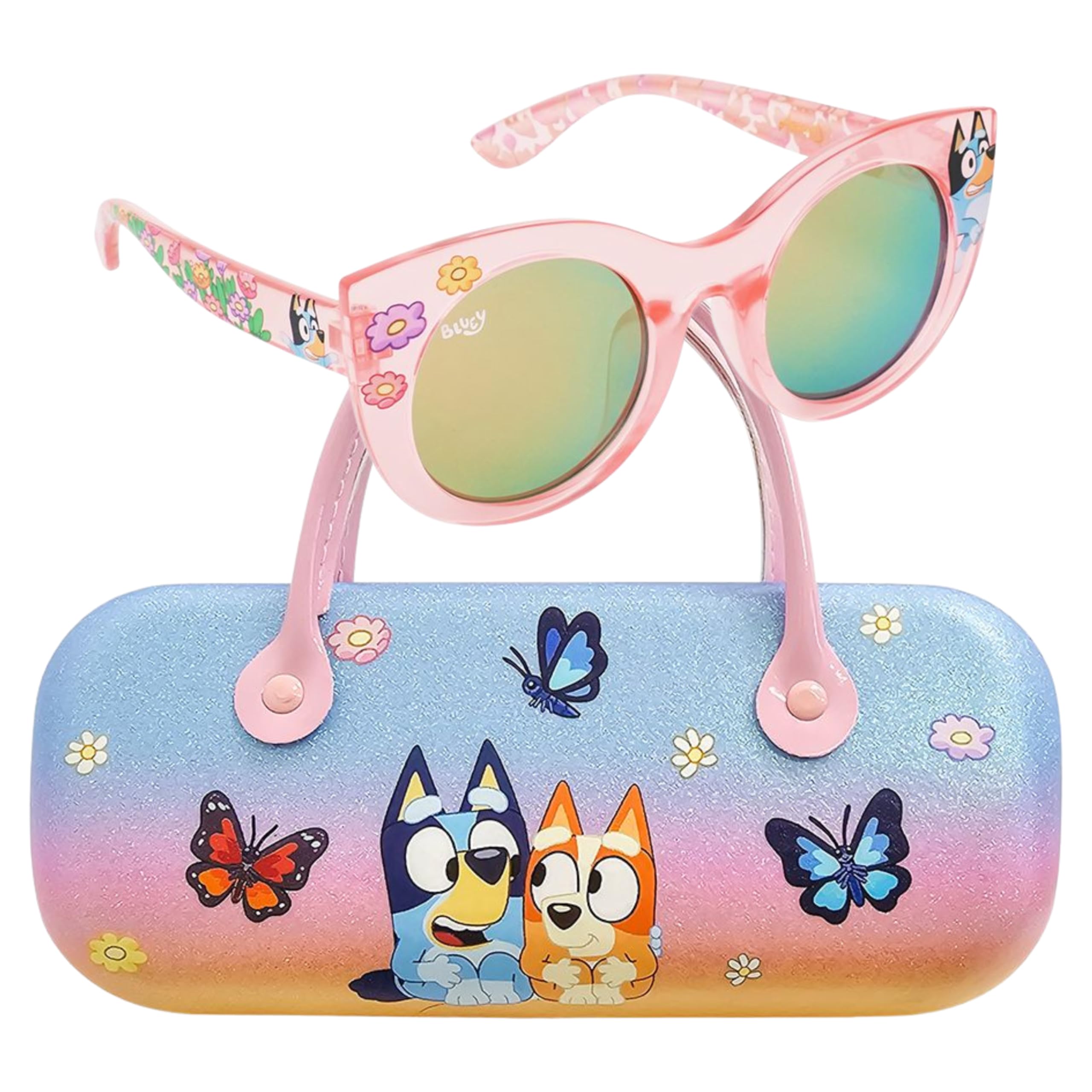 Arkaid BLUEY - Gafas de sol para niñas con funda | Estuche oficial BLUEY para gafas de sol con mini asa y UV 400 tonos | Talla para niños