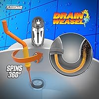 Vista 2 de FlexiSnake Herramienta para eliminar obstrucciones de pelo de serpiente, comadreja de drenaje, tubería, baño, limpiador de drenaje de bañera, 30