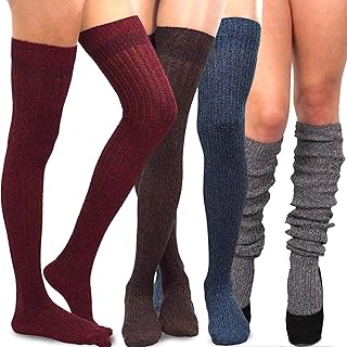 Fashion Socks Long Thigh Highs, Over the Knee Highs, Knee Highs Women Girls Cotton Slouchy Boot Socks