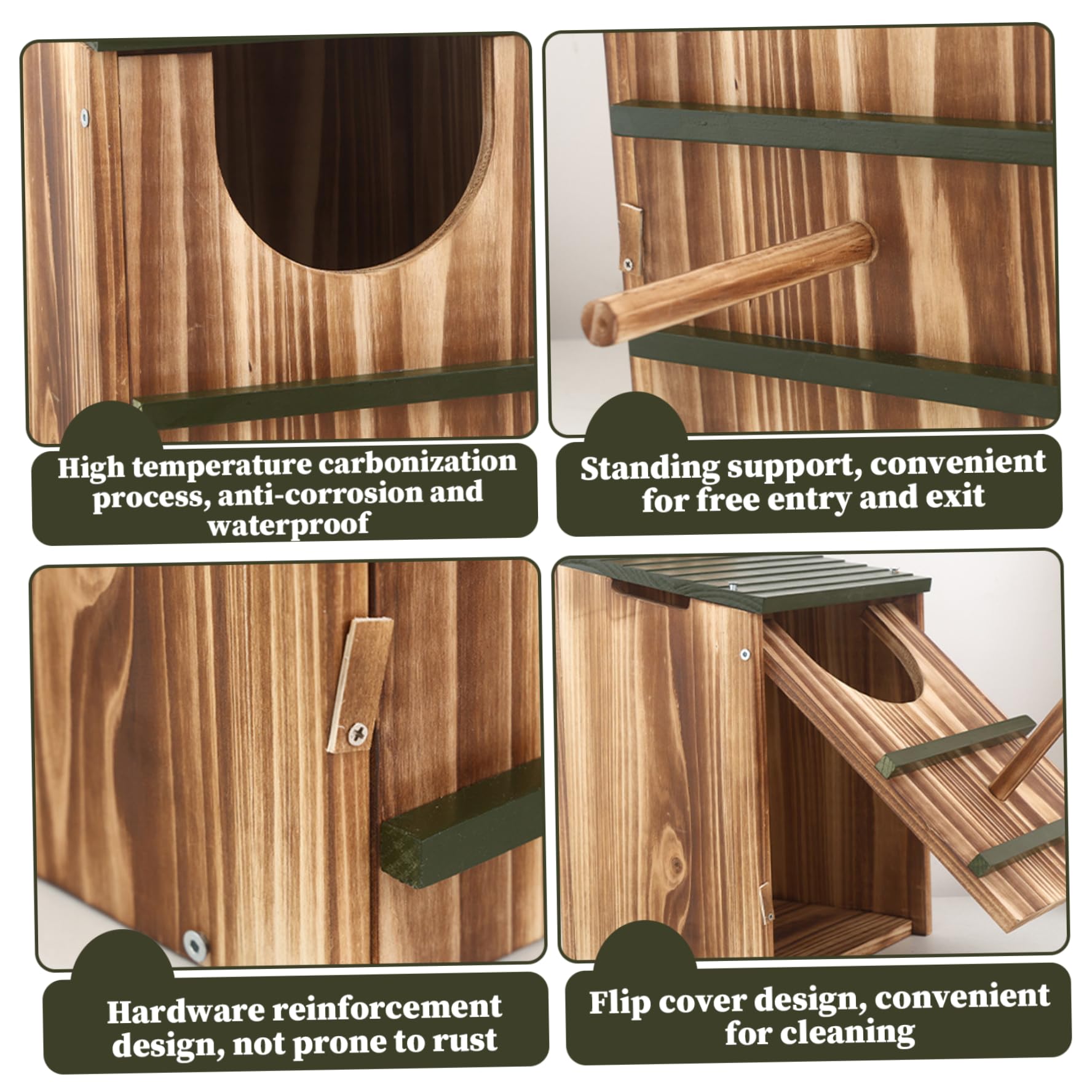 Casa para búhos, Casas de Madera para pájaros para Exteriores, Caja Nido para búhos con Poste de pie, Requiere fácil Montaje