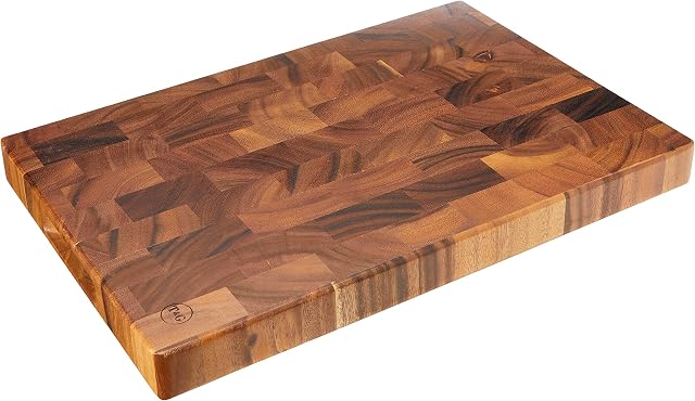 T&G 10943 Tuscany Rectangular End Grain Chopping Board with Finger Grooves in Acacia, Large, 45 x 30 x 4 cm