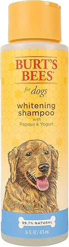 Burt's Bees Champú blanqueador natural para perros con papaya y yogur, champú blanco brillante para perros para todos los perros, sin crueldad, sin