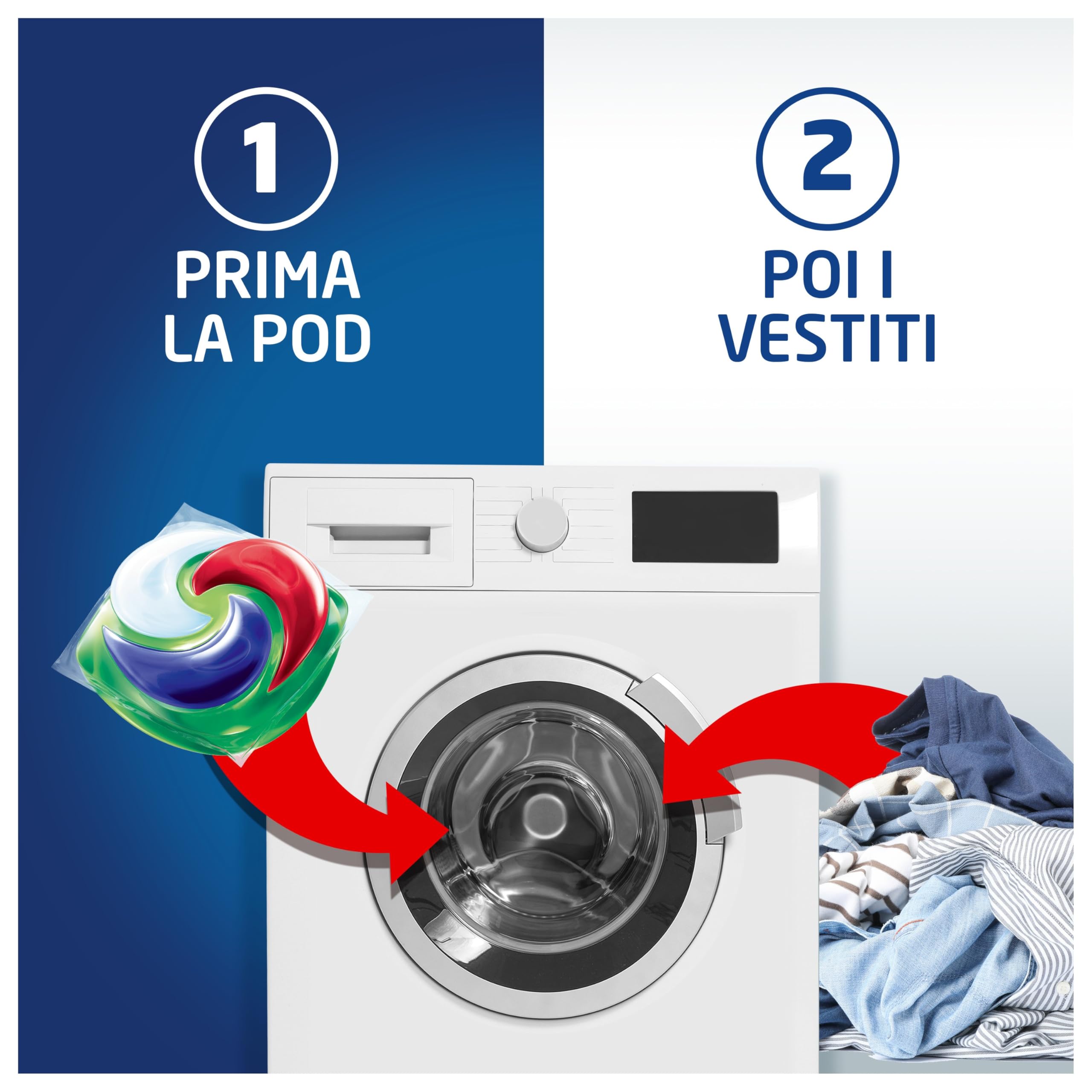 Dash Power Pods Detersivo Lavatrice In Capsule, Extra Smacchiante, 88 Lavaggi (2x44), Rimuove anche le macchie secche da 7 giorni, per una pulizia impeccabile