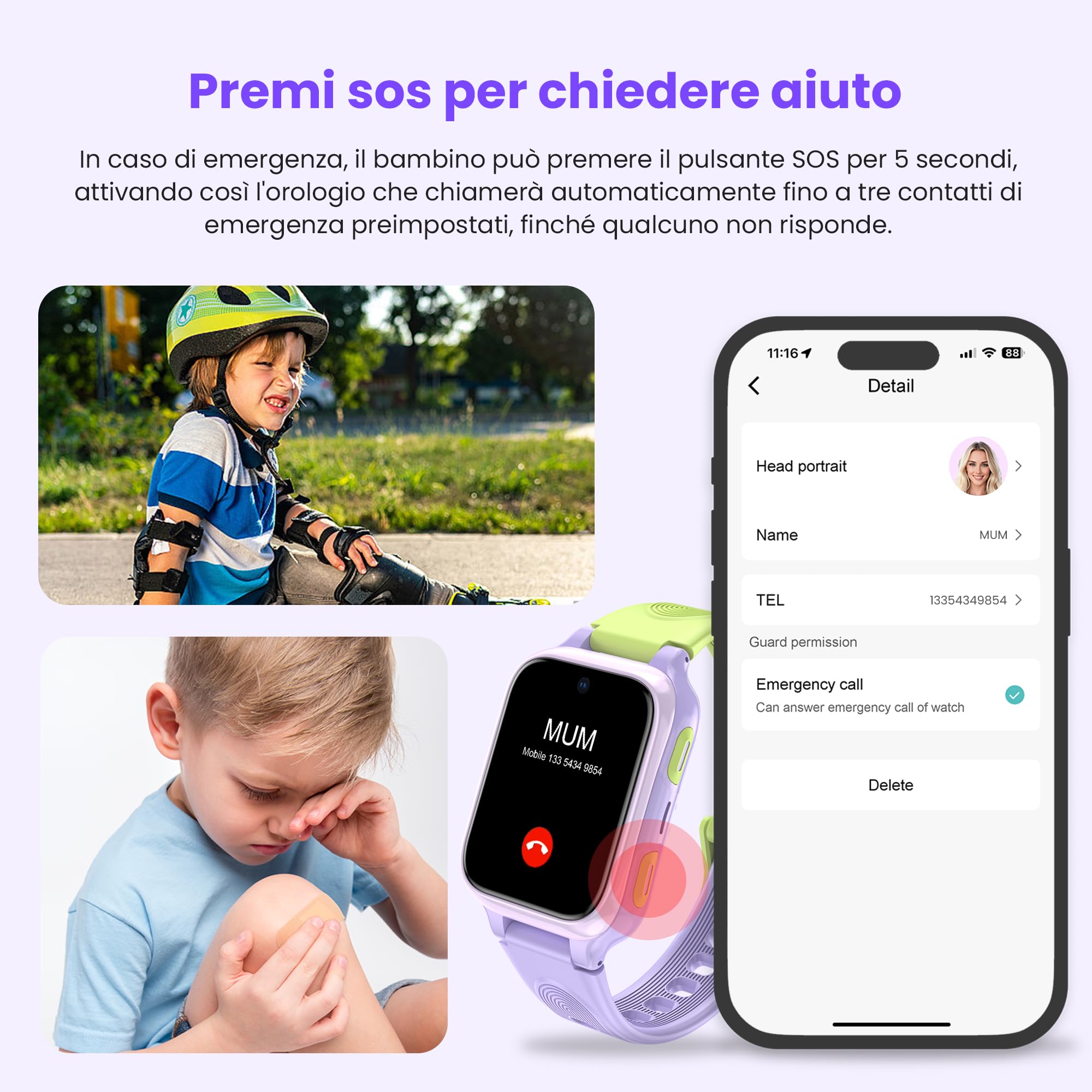 K9 Smartwatch Bambini AI, Orologio Smartwatch Bambini con GPS e Telefono,AMOLED da 1,78'' per bambini con 4G videochiamata, Sveglia, Modalità scuola, Impermeabile IP68,Adolescenti dai 6
