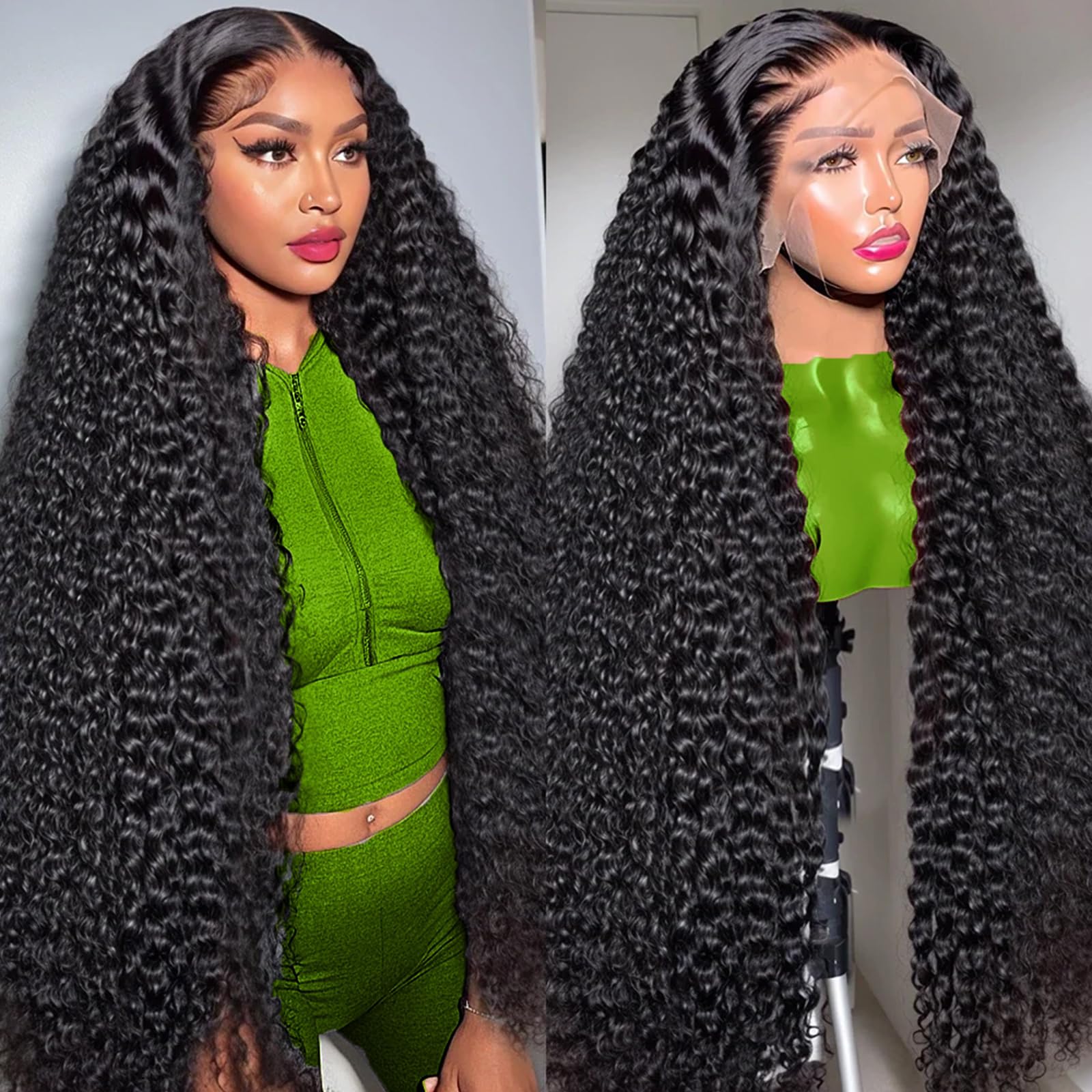 Amazon.com : MMBRZ 30 Inch Deep Wave Lace Front Wigs Human Hair