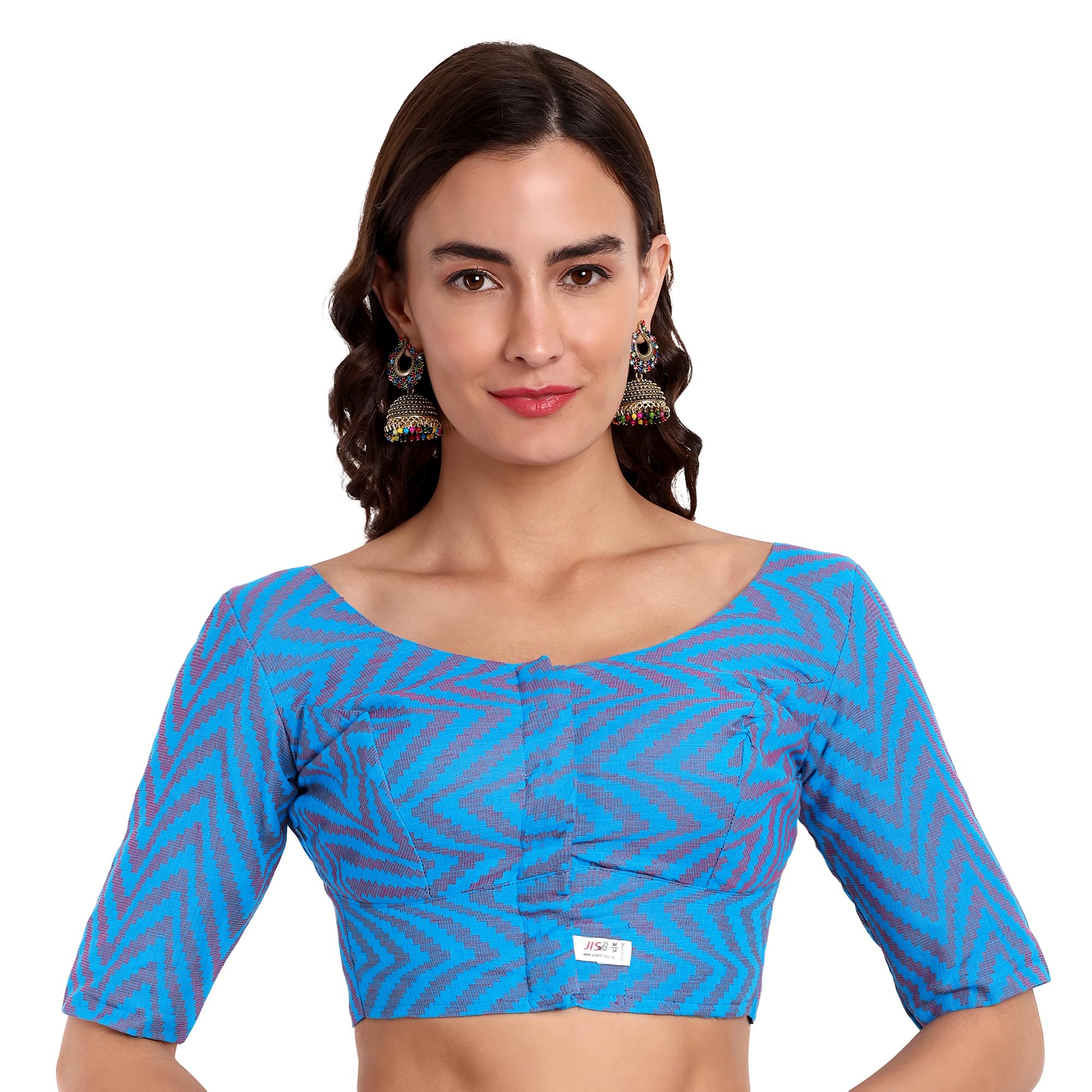 jisb Women's Cotton Self Design Saree Blouse-picture-29