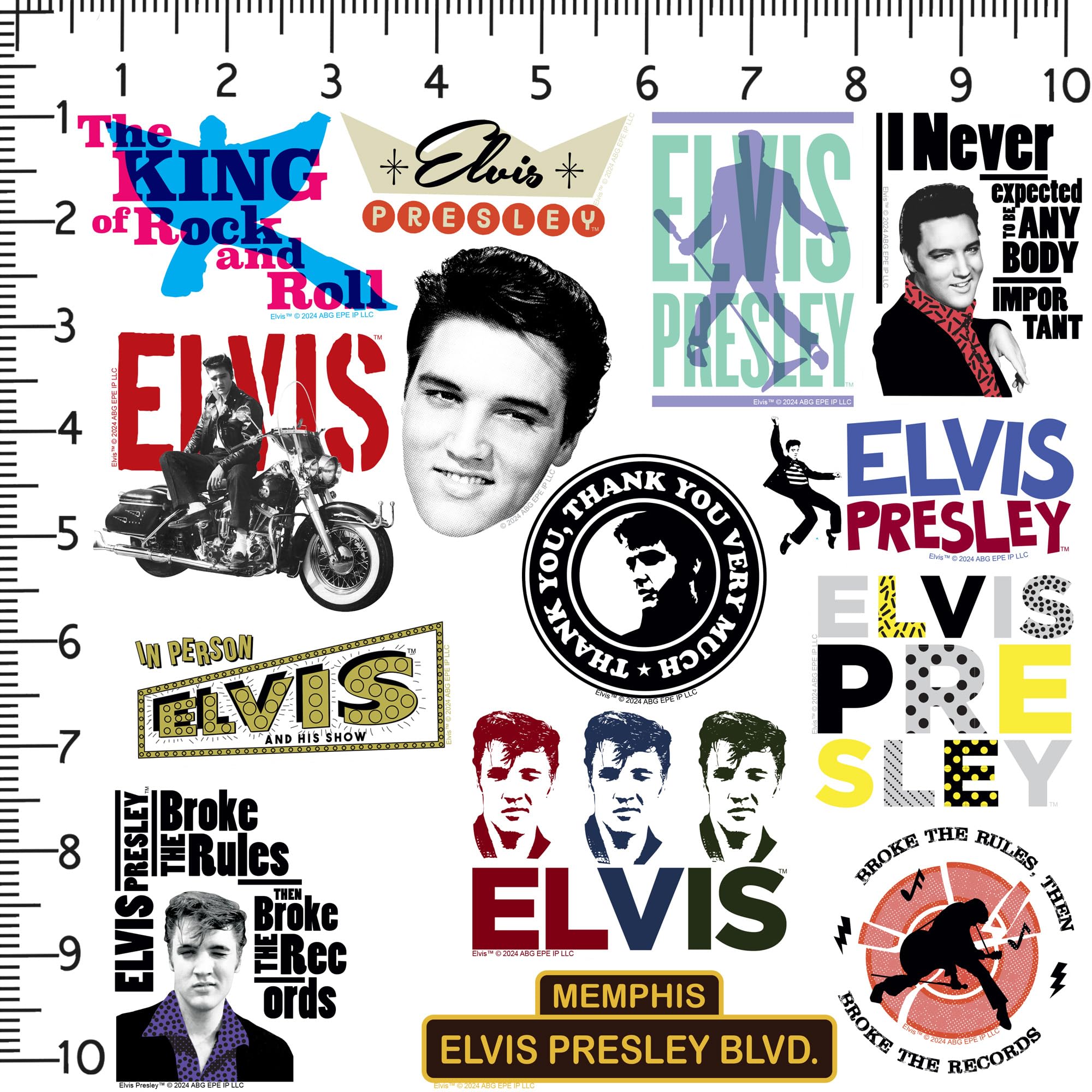 Amazon.com: Elvis Presley 100ct Vinyl Large Deluxe Stickers