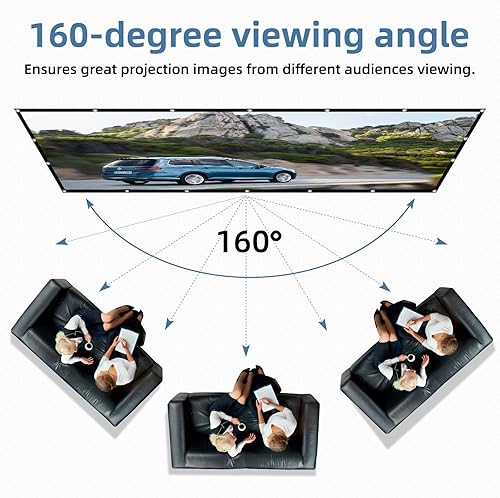 Miniatura 5 de Pantalla de proyector, HUANYINGBJB 4K 169 HD, pantallas de proyector delanteras traseras, pantalla de proyección plegable, de doble cara, portátil,