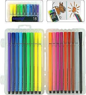 SRV Hub® 18-Pieces Washable Easynote Fibre Colouring Pens, Felt Tip Colouring Marker for School Kids, Colouring Pens for Children Size-16cm