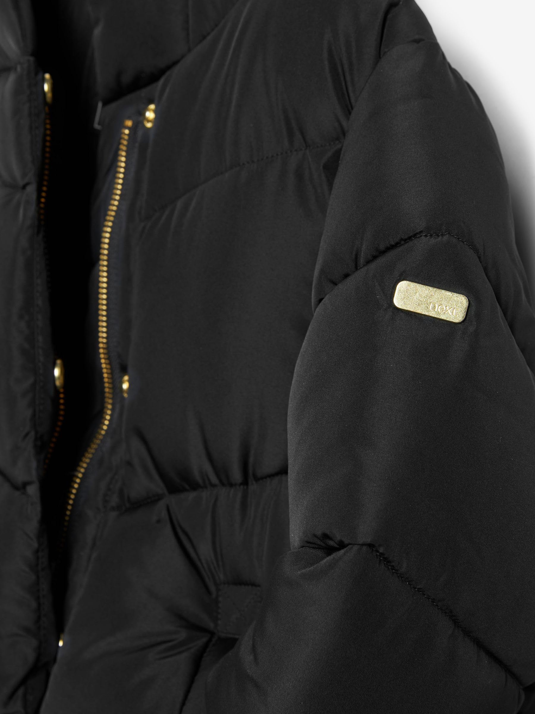 NEXT Niñas Abrigo acolchado con capucha, forro de pelo sintético y diseño impermeable
