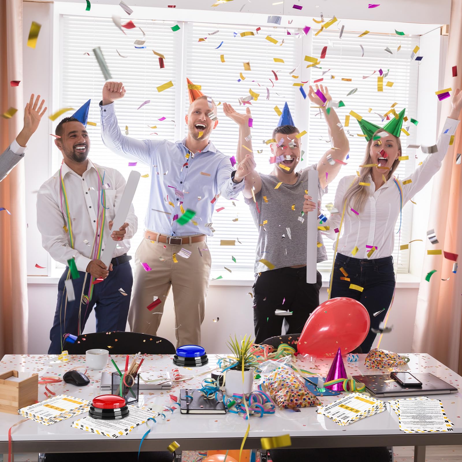 Gioco di feud amichevole per feste in ufficio con 2 cicalini di risposta, carte feud building per giochi in famiglia notte divertente quiz per gruppi di colleghi di lavoro