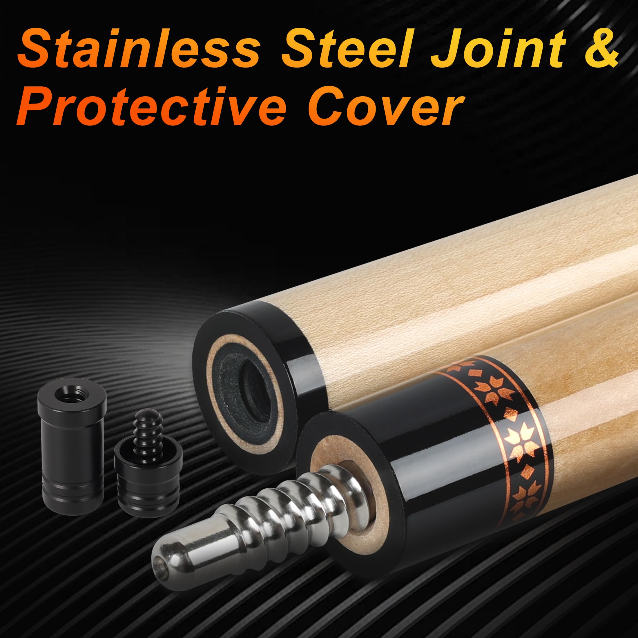 AKLOT Pool Queue, Billard Queues 58" Queue Sticks Pool Cue Erwachsene Kanadischer Ahornholz Queue Stick Pool Cues für Professionelle Billardspieler 18 19 20 21 oz