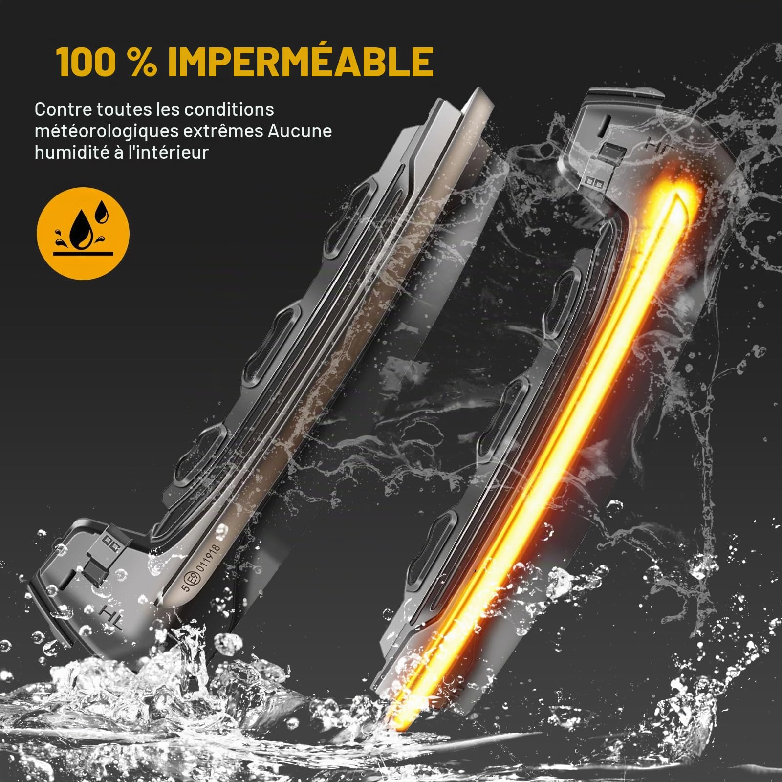Indicateur de Miroir Dynamiques LED Clignotant pour Audi A3 8V S3 RS3 | 2013 2014 2015 2016 2017 2018 2019 2020 (Noir)