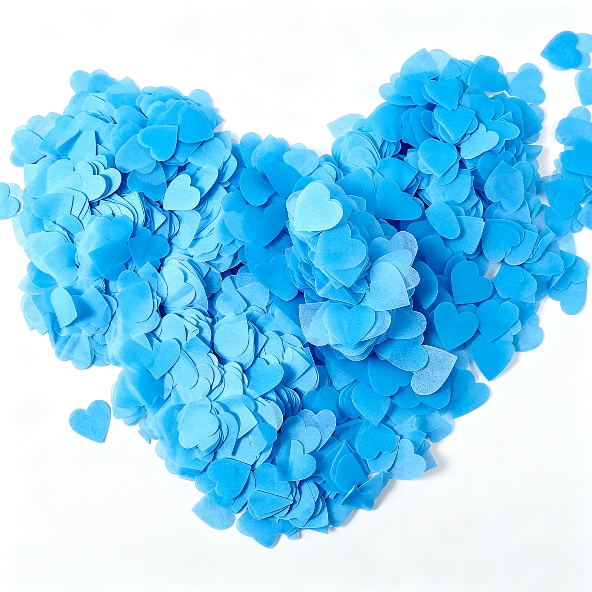 Biodegradable Dark Blue Heart Confetti 2.5cm, 10000Pcs Dark Blue & Light Blue Paper Confetti for Wedding Toss, Valentine's Day Hen Party Table Decorations