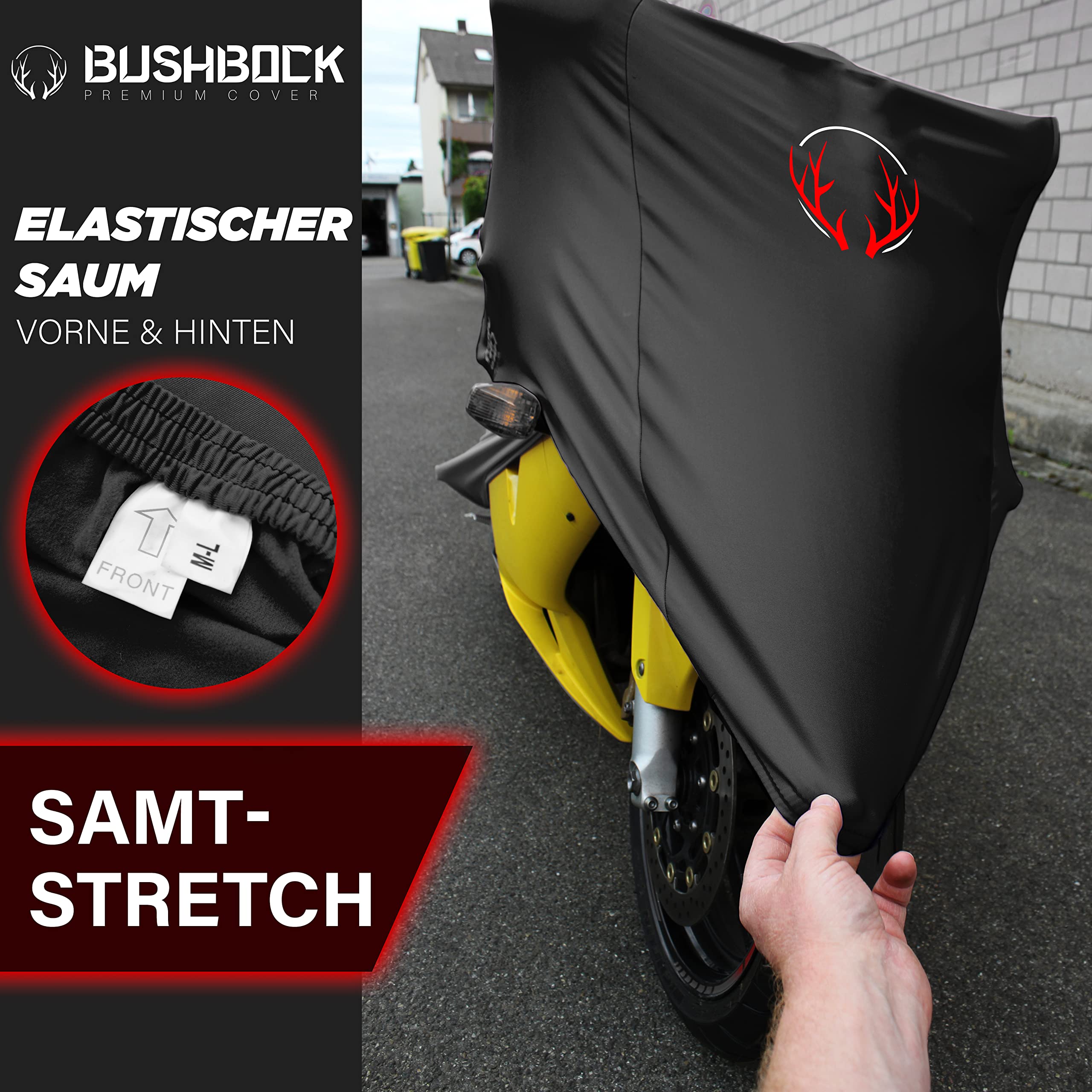 BUSHBOCK Pokrowiec Premium XL-XXL Odporny na wodę Pokrowiec na motocykl do użytku wewnątrz