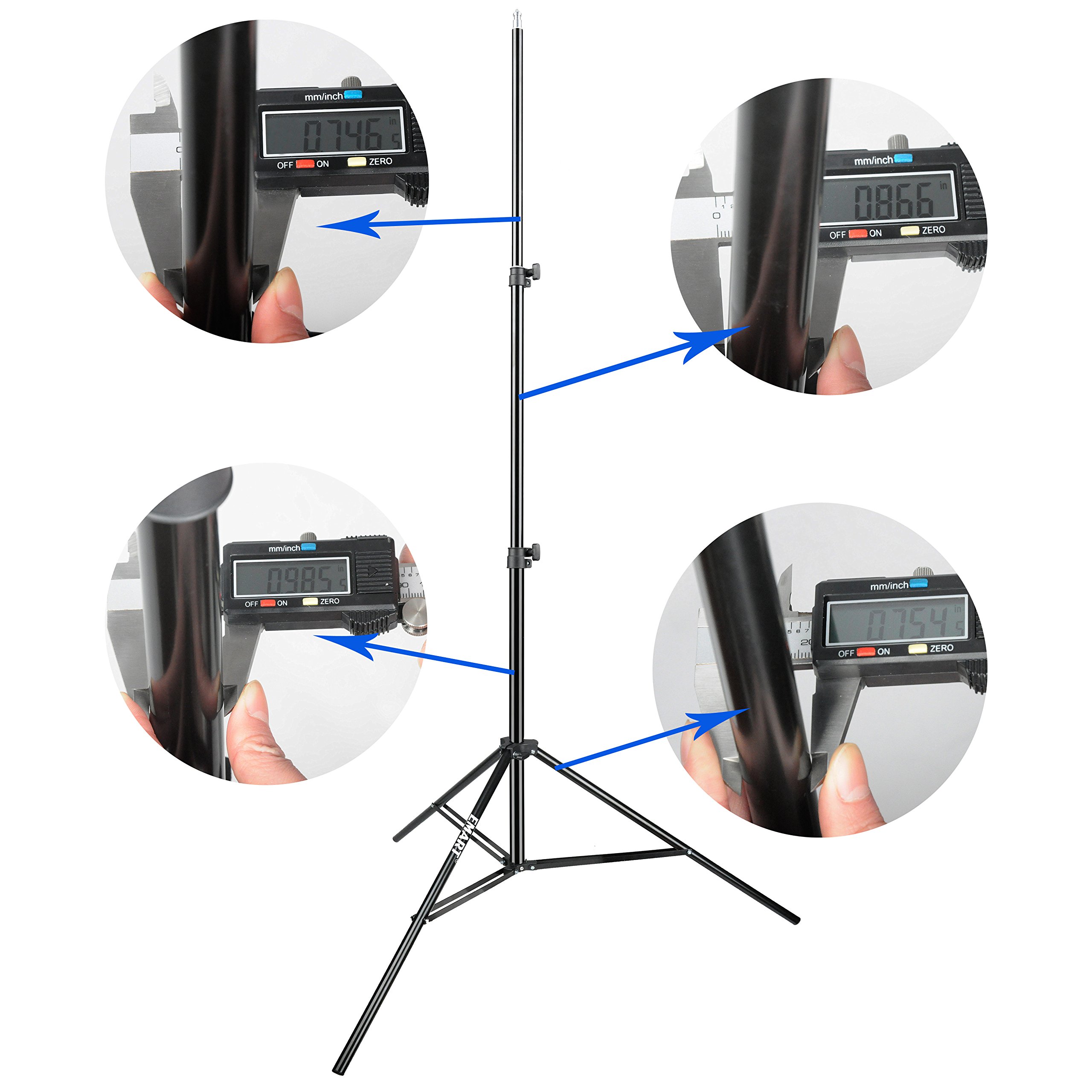 2 Treppiedi In Alluminio Per Fotografia EMART - Altezza Regolabile Fino A 260cm, Portata 10kg, Per Softbox E Luci