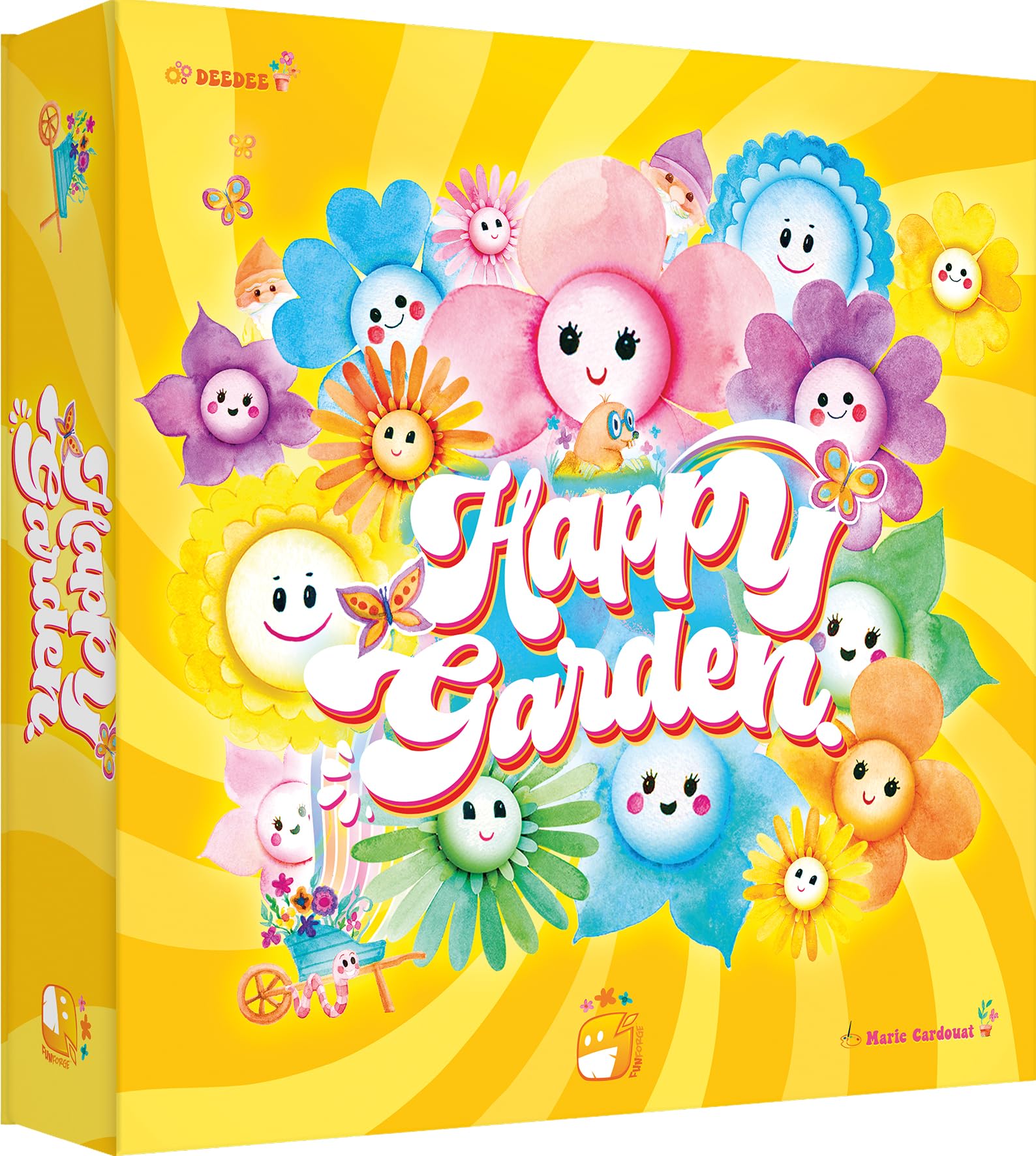 Asmodee Funforge Happy Garden - Board Games - Tile Game - Strategy Game for Ages 8+ - 2-4 Players - French Version