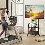 Roulement TV Stand avec roues et monture & Tiroir de tissu - Centre de divertissement avec Power Outlet et Small TV Stand pour chambre, salon - 15" noir