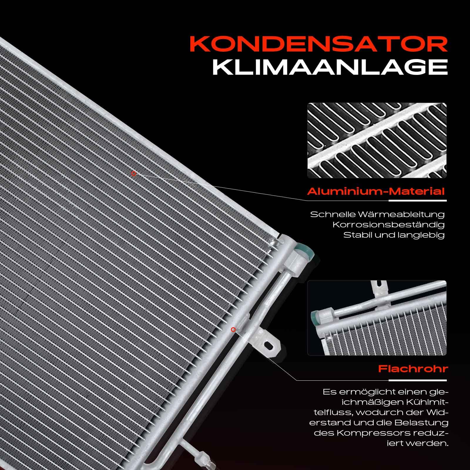 Frankberg Kondensator Klimaanlage ohne Trockner Kompatibel mit A4 2002-2008 A4 Avant 2004-2008 A4 Cabriolet 2004-2009 Exeo 2008-2013 Exeo ST 2009-2013