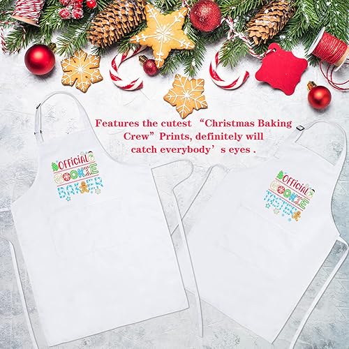 Miniatura 5 de Fuyamp Paquete de 2 delantales para padres e hijos para niños y adultos, delantal divertido  delantal oficial para panadero y catador de galletas,