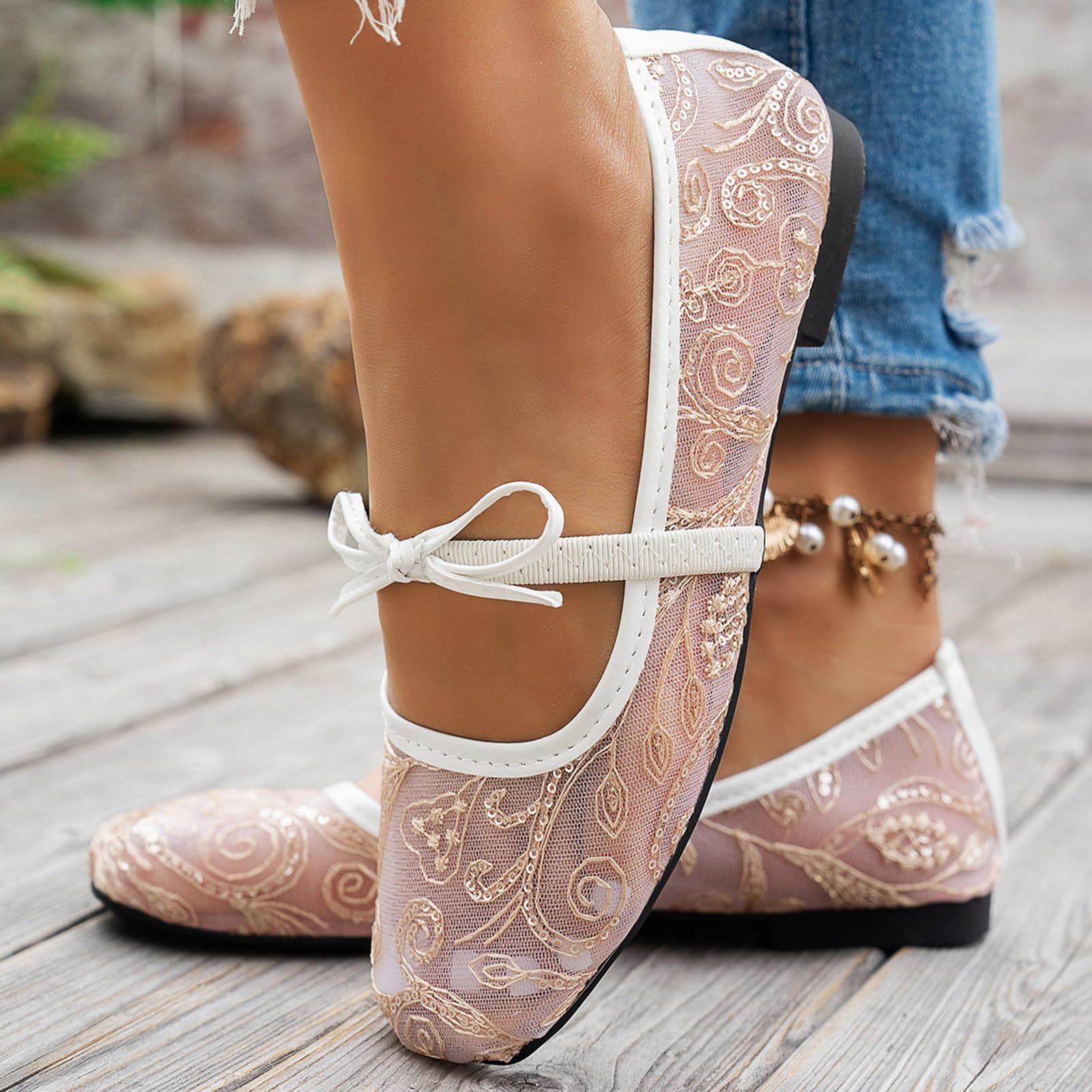 slim fit dress slacks Yosi Samra Samara Foldable Ballet Flat in Rose Gold Metallic Leather - Pink main image 1