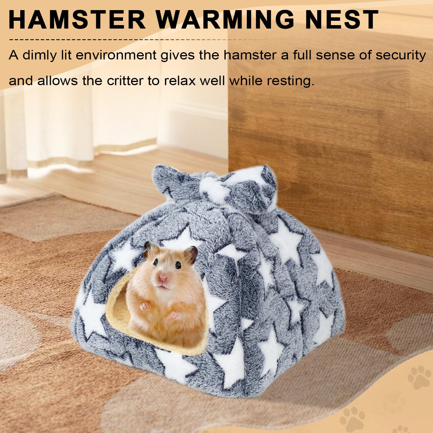 Voarge Guinea Pig Bed Rabbit Hideout with Removable Pad for Small Pets - Gerbil, Ferret, Chinchillas, Hamster - Image 2