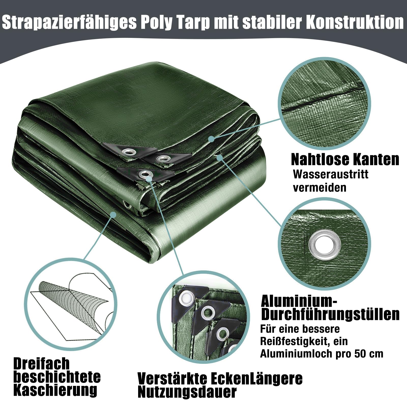 Afdekzeil Transparant - 200 x 300 cm - Waterdicht Beschermhoes - 110 g/㎡ - Met Ogen en Touw - Afdekhoes - Waterdicht Zeil - voor afdekking van de