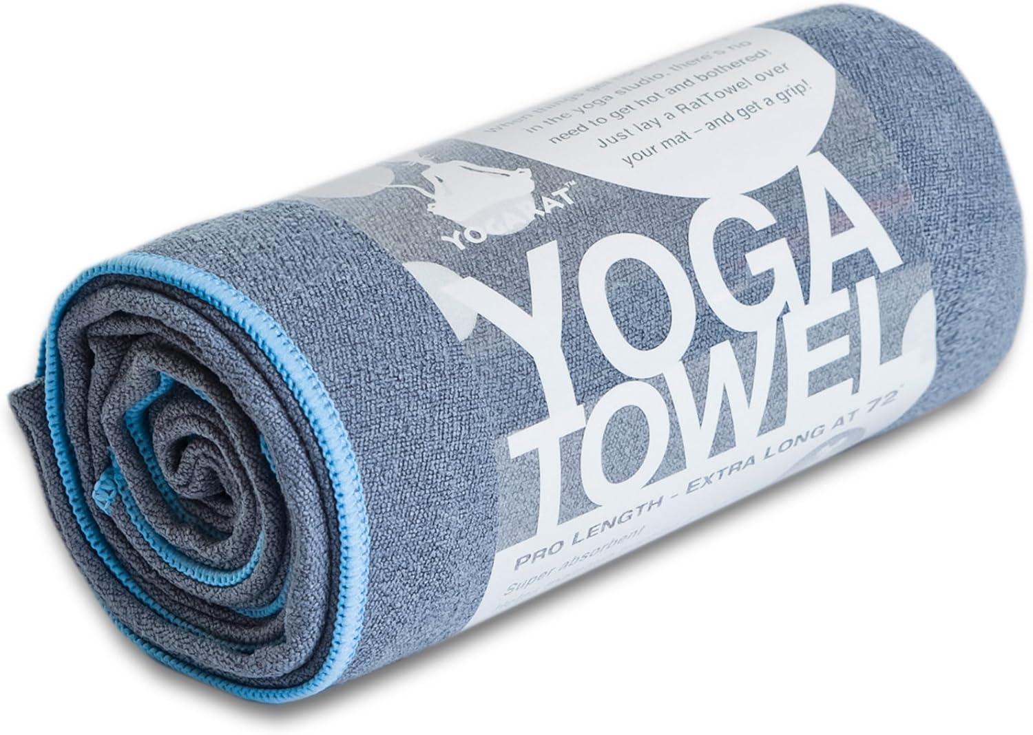 YogaRat Yoga Towel - 100% Microfiber - Multiple Sizes - Non-Slip - Absorbent - Thin - Lightweight Yoga Mat Towels - Yoga Hand Towel Option Available