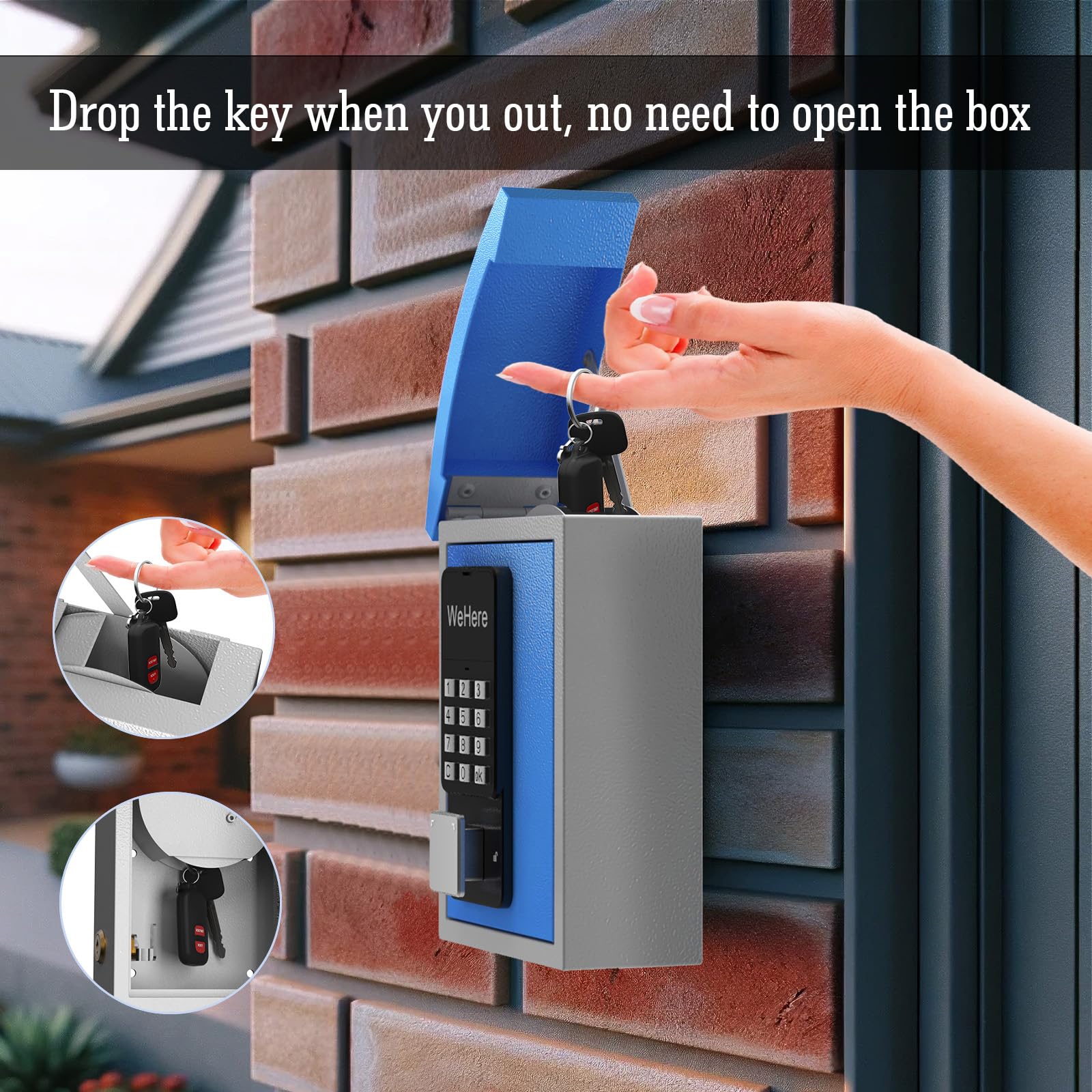 Smart Key Lock Box Bluetooth Smart Key Lock Box With Drop Slot – Wall ...