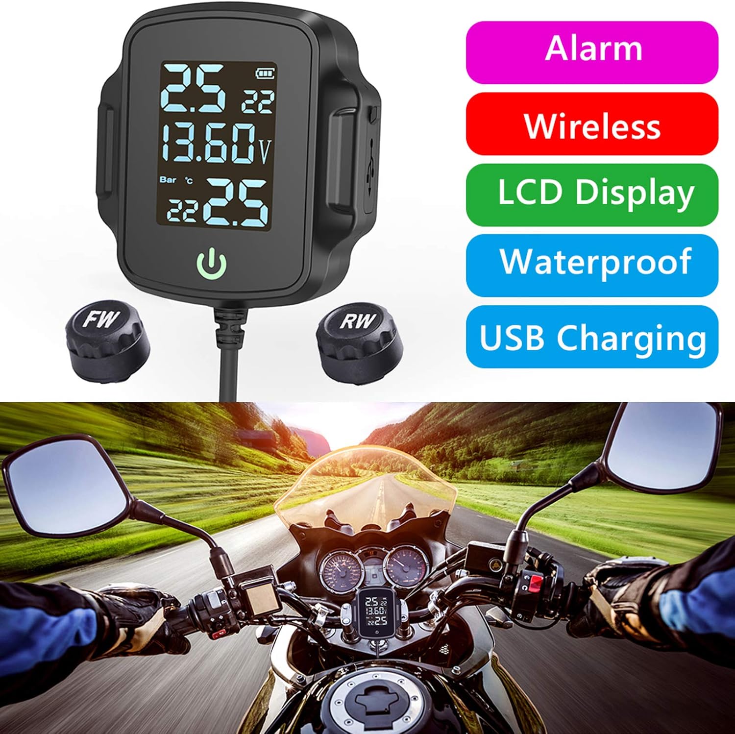 Gazechimp TPMS main unit with USB QC3.0 port
