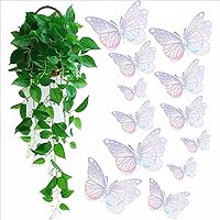 Vista 1 de Decoración de pared de mariposa 3D, 72 unidades, 3 tamaños, decoraciones holográficas de mariposa para decoraciones de cumpleaños, decoraciones