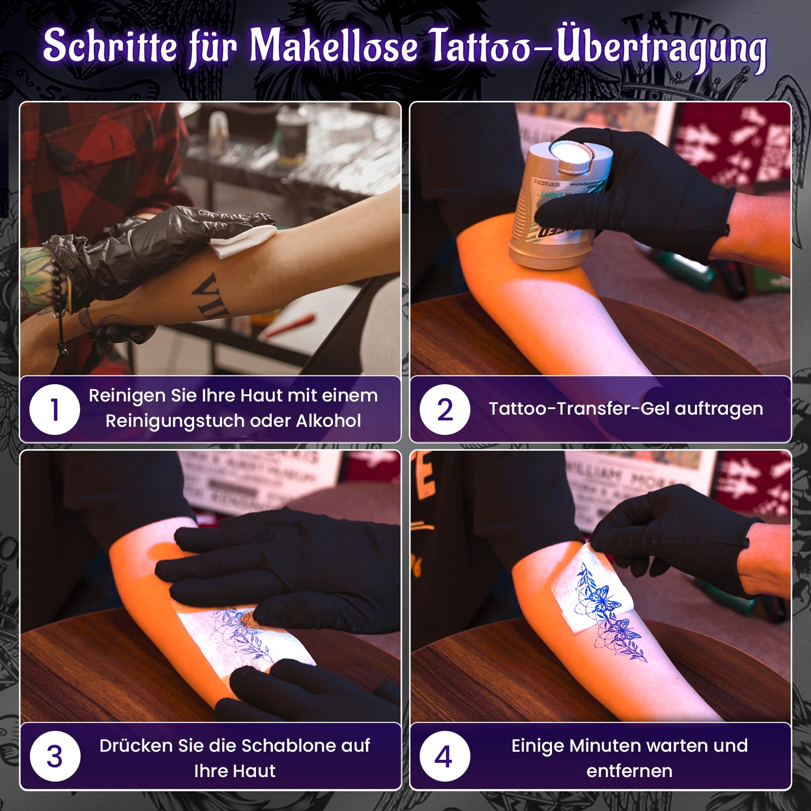 Yowell H1 Tattoo Drucker Bluetooth, Stencil Drucker, Tattoo-Drucker mit 10 Blatt Transferpapier, Tattoo-Stencil-Drucker für Smartphone & PC, Thermodrucker-Tattoo für Künstler und Anfänger, Schwarz