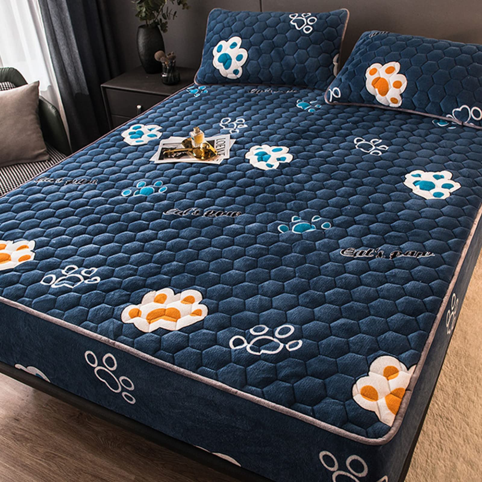 Fitted Bed Sheets Double Flannelette Fitted Sheet S90X200+30Cm/3Pcs  Microfiber Quilted Mattress Pad, Mattress Protector,Heat Regulating - Bed  Pad,Soft Topper : Amazon.ca: Home