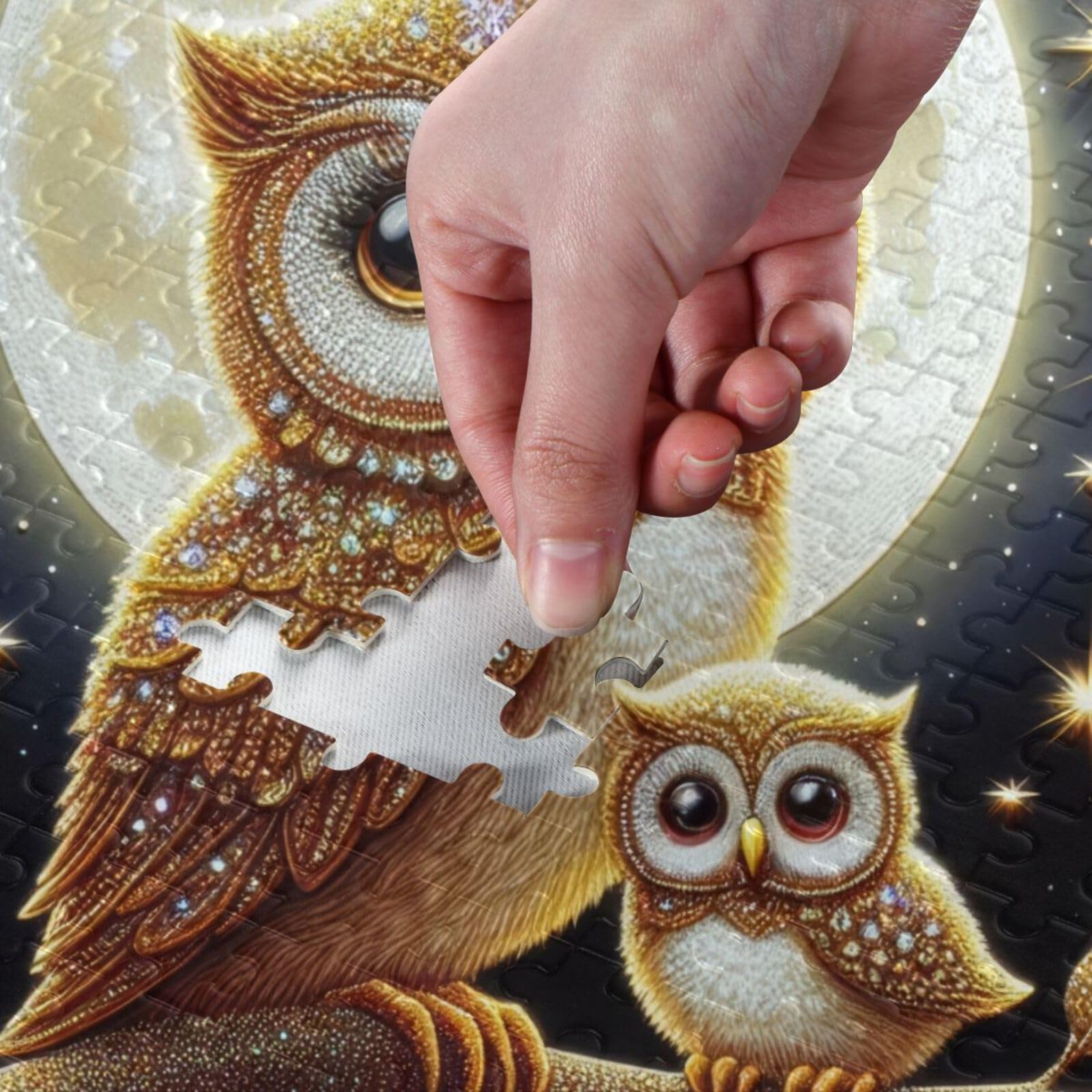 ZENWAWA Owl Flying Flowers Jigsaw Puzzle – 500 Pieces, Alphabet Back, Storage Bag & Picture – 29.5×19.7 Inches - View #6