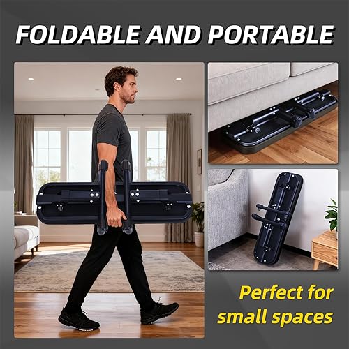 Miniatura 3 de Banco de peso plano, banco de entrenamiento de 660 libras, equipo de ejercicio de prensa de banco para gimnasio en casa, entrenamiento de fuerza con