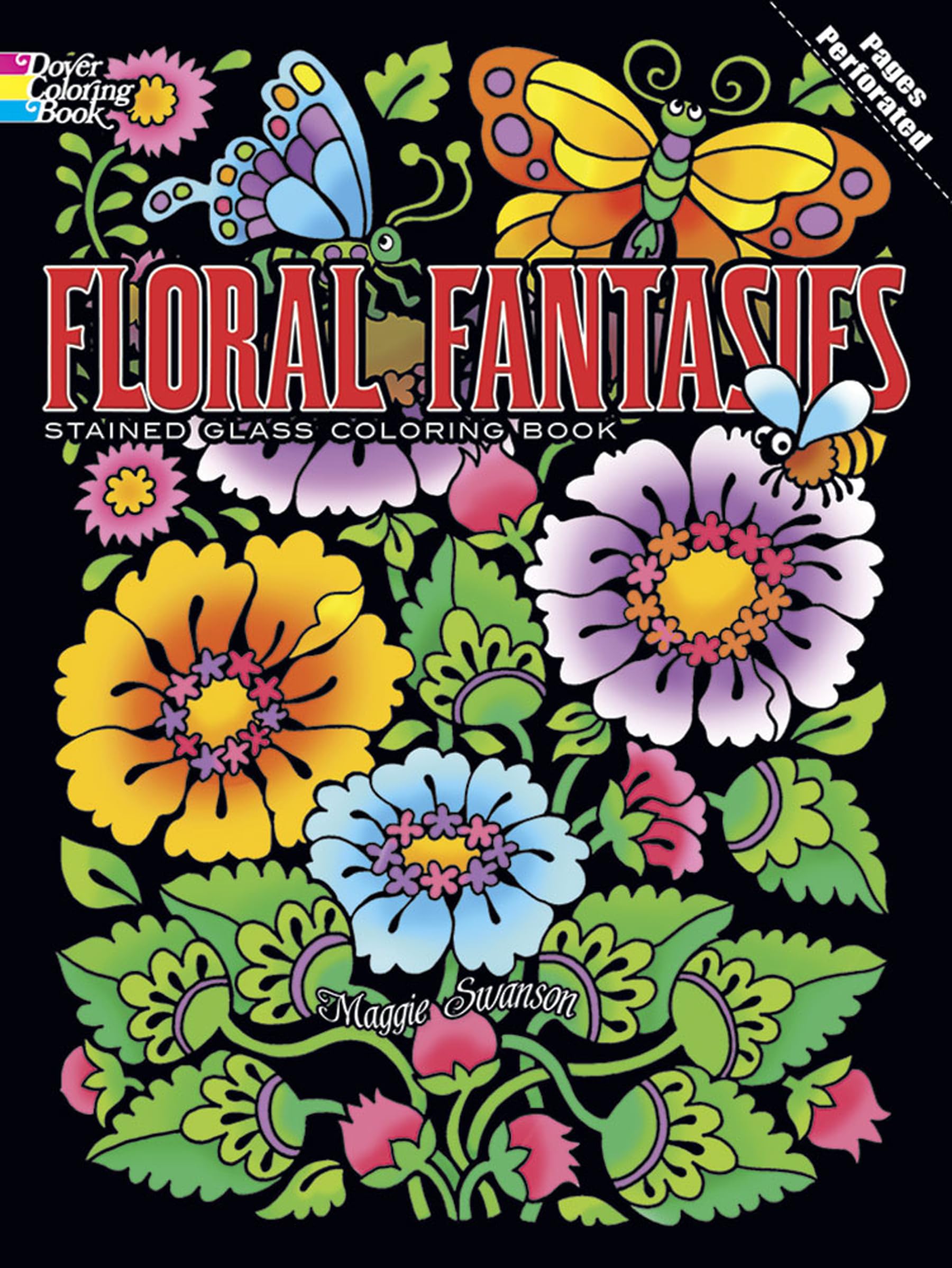 Floral Fantasies Stained Glass Coloring Book (Dover Flower Coloring Books)