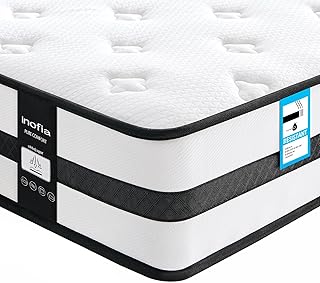 Inofia Small Double Mattresses Memory Foam Sprung 4FT, 10.3 Inch Hybrid Mattress with Zone Support Memory Foam & Cooler Knitted Fabric, Medium Firm Original Collection, 100 Night Home Trial